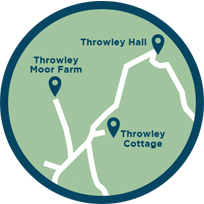 throwley hall location map